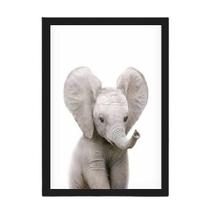 Quadro Decorativo Bebê Elefantinho 45X34 C/Vidro - Preta