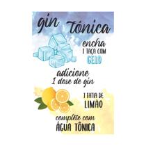 Quadro Decorativo Bebeida - Receita Drink Gin Tônica