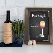 Quadro Decorativo Bebida Kir Royal 22x32 Moldura Marrom