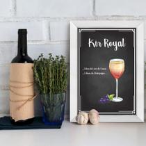 Quadro Decorativo Bebida Kir Royal 33x43cm Moldura Branca - Quartinhos Quadro Decorativo Bebida Kir Royal 33x43cm Moldura Branca - Quartinhos