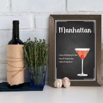 Quadro Decorativo Bebida Manhattan 22x32cm Moldura Marrom Quadro Decorativo Bebida Manhattan 22x32cm Moldura Marrom