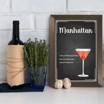 Quadro Decorativo Bebida Manhattan 22x32cm Moldura Marrom Quadro Decorativo Bebida Manhattan 22x32cm Moldura Marrom