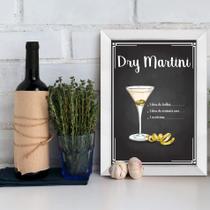 Quadro Decorativo Bebida Martini 33x43cm Moldura Branca - Quartinhos Quadro Decorativo Bebida Martini 33x43cm Moldura Branca - Quartinhos