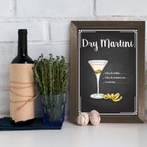 Quadro Decorativo Bebida Martini 33x43cm Moldura Marrom - Quartinhos Quadro Decorativo Bebida Martini 33x43cm Moldura Marrom - Quartinhos
