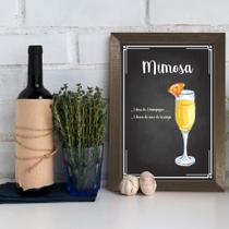 Quadro Decorativo Bebida Mimosa 33x43cm Moldura Marrom - Quartinhos Quadro Decorativo Bebida Mimosa 33x43cm Moldura Marrom - Quartinhos