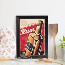 Quadro Decorativo Bebida Vintage Rum 22x32cm Moldura Preta Quadro Decorativo Bebida Vintage Rum 22x32cm Moldura Preta