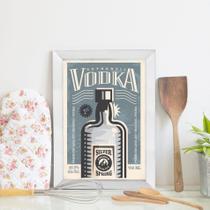 Quadro Decorativo Bebida Vintage Vodka 22x32 Moldura Branca - Quartinhos Quadro Decorativo Bebida Vintage Vodka 22x32 Moldura Branca - Quartinhos