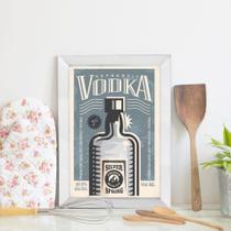 Quadro Decorativo Bebida Vintage Vodka 22x32 Moldura Branca - Quartinhos Quadro Decorativo Bebida Vintage Vodka 22x32 Moldura Branca - Quartinhos