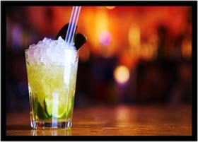 Quadro Decorativo Bebidas Drink Coquetel Caipirinha Pub Bares Lanchonetes Com Moldura RC010