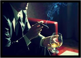 Quadro Decorativo Bebidas Drink Coquetel Whisky Pub Bares Lanchonetes Com Moldura RC013