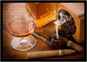 Quadro Decorativo Bebidas Drink Coquetel Whisky Vintage Pub Bares Lanchonetes Com Moldura RC051