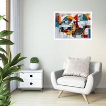 Quadro Decorativo Beija-Flor Abstrato - 50x70cm