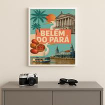 Quadro Decorativo Belém do Pará 24x18cm Mold Branca Vidro Quadro Decorativo Belém do Pará 24x18cm Mold Branca Vidro