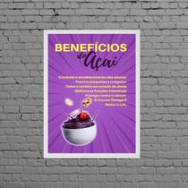 Quadro Decorativo Benefícios Do Açaí 24x18cm