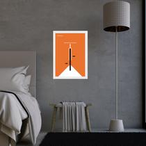 Quadro Decorativo Bicicleta Bauhaus Laranja 24x18cm - com vidro