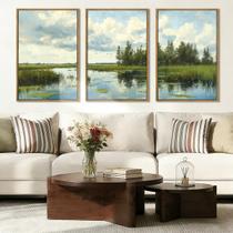 Quadro Decorativo BINCUE Paisagem Natural de Lago 40x60 cm, Jogo com 3 Peças Quadro Decorativo BINCUE Paisagem Natural de Lago 40x60 cm, Jogo com 3 Peças