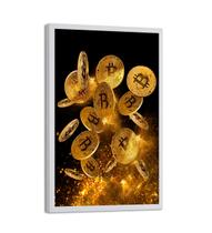 Quadro Decorativo Bitcoin Moeda Dourada Dinheiro Finança Quarto Sala 60x90cm - CLICSTORE