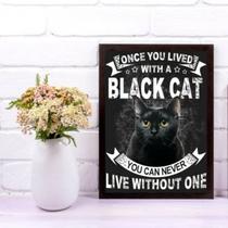 Quadro Decorativo Black Cat 24X18Cm