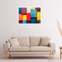 Quadro Decorativo Blocos Coloridos Geométrico - 50x70cm
