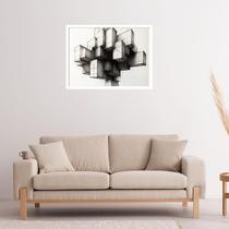 Quadro Decorativo Blocos Geométrico Abstrato - 50x70cm
