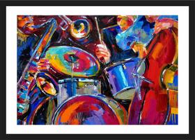 Quadro Decorativo Blues Jazz Música Abstrato Salas Decoração