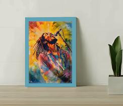 Quadro Decorativo Bob Marley Pop Arte Sala Quarto + Vidro A4