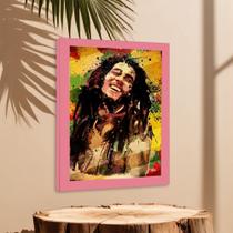 Quadro Decorativo Bob Marley Pop Ink Sala Quarto + Vidro A4