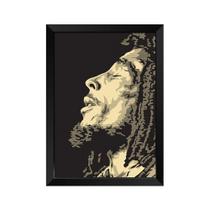 Quadro Decorativo Bob Marley Poster com acrílico A4