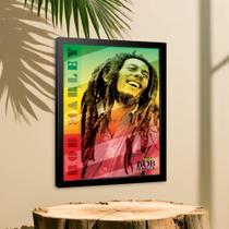 Quadro Decorativo Bob Marley Reggae Sala Quarto + Vidro A4 Quadro Decorativo Bob Marley Reggae Sala Quarto + Vidro A4