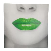 Quadro Decorativo Boca Batom Verde Moldura 40x40 Textura Pop Lipstick Sala Quarto Recepçao Enfeite Decoraçao Quadro Decorativo Boca Batom Verde Moldura 40x40 Textura Pop Lipstick Sala Quarto Recepçao Enfeite Decoraçao