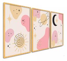 Quadro decorativo Boho Luxo Infantil Rosa Criança"