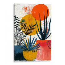 Quadro decorativo Boho - Sol e Folhagens em Harmonia - Art Canvas
