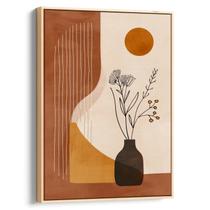Quadro decorativo Boho - Sol Interior e Flores Silenciosas - Art Canvas