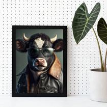 Quadro Decorativo Boi Humano Fashion 45x34cm - com vidro