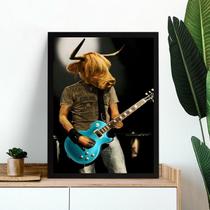 Quadro Decorativo Boi Roqueiro 24x18cm - com vidro