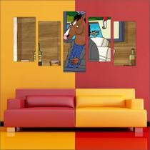 Quadro Decorativo BoJack Horseman Mosaico Com 5 Peças