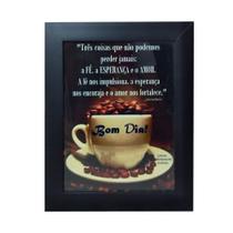 Quadro Decorativo Bom Dia! com Moldura e Vidro Mdf Adesivado Quadro Decorativo Bom Dia! com Moldura e Vidro Mdf Adesivado