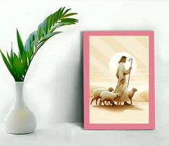 Quadro Decorativo Bom Pastor Loja Biblioteca +Vidro 33x25 A4 Quadro Decorativo Bom Pastor Loja Biblioteca +Vidro 33x25 A4