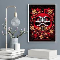 Quadro Decorativo Boneco Japonês Daruma 33X24Cm Quadro Decorativo Boneco Japonês Daruma 33X24Cm
