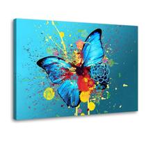 Quadro Decorativo Borboleta Abstrato Colorido Tela Grande 90cm x 60cm