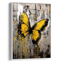 Quadro decorativo Borboleta Amarela em Explosão de Cores - Art Canvas