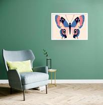 Quadro Decorativo Borboleta Azul Rose - 50x70cm