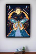 Quadro Decorativo Borboleta Be Brave - 70x50cm