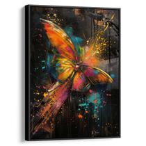 Quadro decorativo Borboleta de Fogo em Voo Místico - Art Canvas