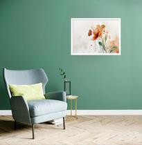 Quadro Decorativo Borboleta Flor Laranja - 50X70Cm