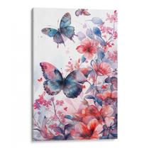 Quadro decorativo Borboleta Flutuando em Aquarela Mágica - Art Canvas
