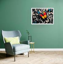 Quadro Decorativo Borboleta Fundo Borboletas - 50X70Cm