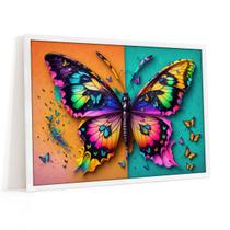 Quadro Decorativo Borboleta Minimalista Natureza Art 60x40cm