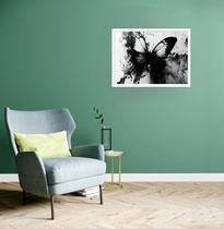 Quadro Decorativo Borboleta Monocromática - 50X70Cm