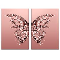 Quadro Decorativo Borboleta Rose Abstrato 40X60 Sala Quarto